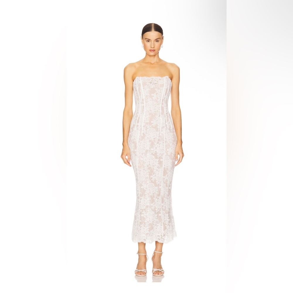 V. Chapman Capulet Strapless White Lace Dress NEW size 8